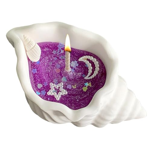 Sojawachskerzen Muschel, Duftkerzen - Anti-Stress Kerzen für Aromatherapie - Conch Candle Dekorative Kerze Natürliche Handgemachte Duftkerze 4-6 Stunden Brenndauer, mit Duft von Generisch