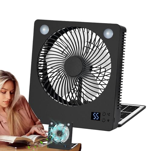 Solar-Fan – Solarbetriebene Erscheinungen, tragbares Desktop-Ornament | leiser Lüfter für das Gewächshaus für die Reise im Auto, Notfall, anpassbarer Luftstrom mit Geschwindigkeit von Generisch
