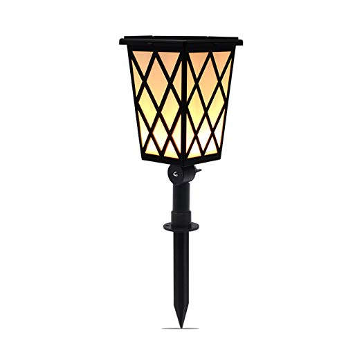Solar Flammenlicht Wegeleuchten Wandlampe Solarbetriebene LED Gartenleuchte Outdoor Super Helle Rasenlampe Warmweißes Licht von Generisch