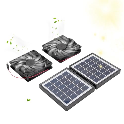 Solare Abluftventilator - Effizienter Solar-Zuluftventilator - Regenfester 10W Luftzirkulator mit Hoher Geschwindigkeit Für Geflügelstall Hundehütte Belüftung von Generisch