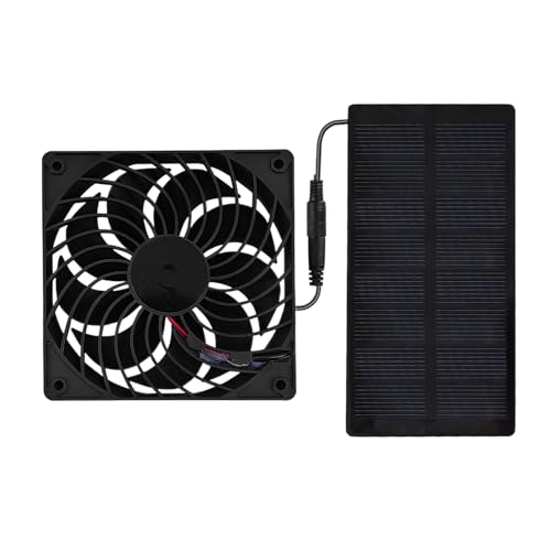 Solarlüfter - 0,8W Solarpanel Abluftventilator - 4V Belüftungssystem Kühlvorrichtung Für Innen Außen Haus Hundehütte Gewächshaus von Generisch