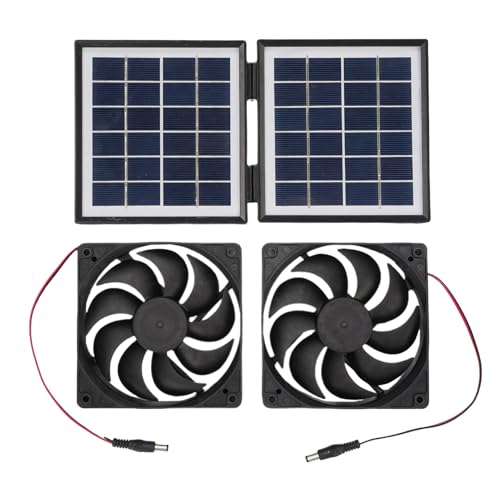 Solarsauglüfter Für Gartenhaus,Verstellbarer Halterung Solarlüfter - Regensicherer 10W Luftzirkulator Für Tierhäuser Gewächshäuser von Generisch