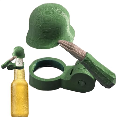 Soldier Salute Bier Flaschenhelm Soldat Kronkorken Bierhelm Toppers Wiederverwendbar & Staubdicht Dekoratives Design Grün Für Party Bar Veteranen Enthusiasten von Generisch
