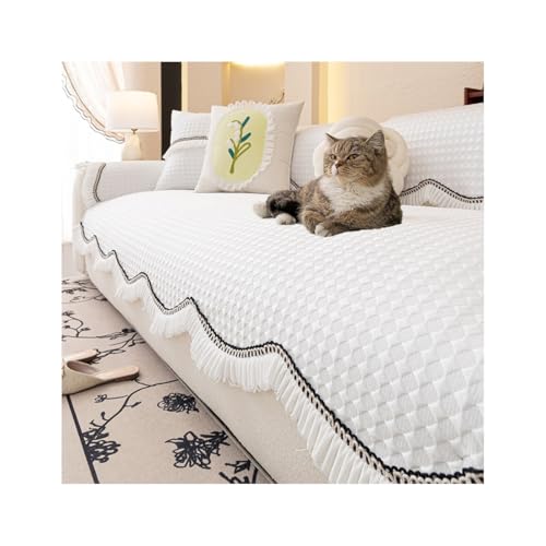 Sommer Sofabezug mit Rutschfester Unterstützung, Haustierresistenter und kratzfester Couchschutz für Wohnzimmer, Weiß, 90 x 210 cm Sommer Sofabezug mit Rutschfester Unterstützung, Haustierresistenter und kratzfester Couchschutz für Wohnzimmer, Weiß, 90 x 210 cm von Generisch