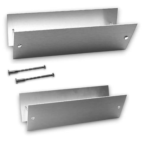 Sondermodell Briefeinwurf-Abdeckung-Falls der Einwurf nicht mehr benutzt werden soll-Alu.-Edelstahloptik-Lochabdeckung -Briefschlitz-Briefklappe (silber 310 x 85 x 2 mm) von Generisch