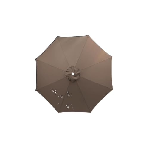 Sonnenschirm Ersatzbezug 3.5m/3.0m/2.8m/2.7m/2.5m/2.3m/2m 6/8 Streben, Sonnenschirm Stoff Uv Schutz 50 Windfest Strand Terrasse Garten Sonnenschirm Ersatzteile (250 cm 8 streben,Dunkel Taupe) von Generisch