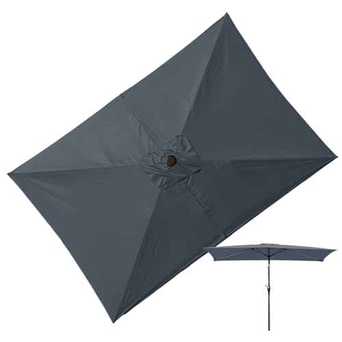 Sonnenschirm Ersatzbezug 300x200cm Wasserdichte Ersatz-Sonnenschirmdach Ersatz-Sonnenschirm Überdachung Terrassenschirm-Sonnenschutz-Abdeckung von Generisch
