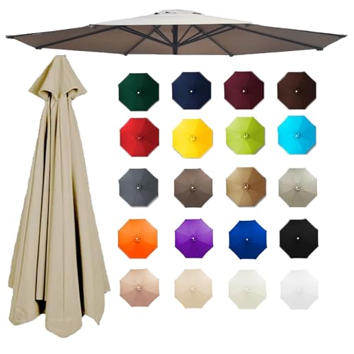 Sonnenschirm-Ersatzbezug für 6/8 Arme freitragende Regenschirme, strapazierfähiges Stoff-Ersatztuch für Hinterhof, Garten, Strand, Hoftisch von Generisch