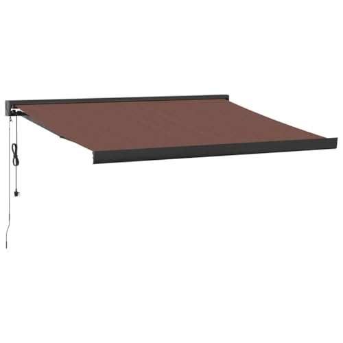Sonnenschutz, automatisch, einziehbar, Braun, 300 x 250 cm, UV-Schutz, wetterbeständig, ideal für Terrassen, Decks und Außenbereiche von Generisch