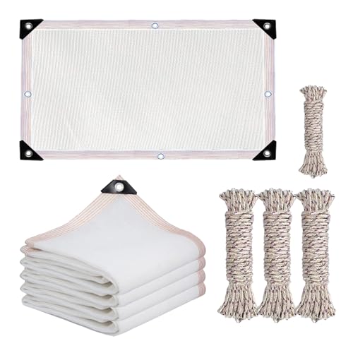 Sonnenschutz Plane Sichtschutz Schattiernetz Weiß Sonnensegel, 80% Shading Rate Schattennetz Beschattungstuch, Schattentuch FüR Pergola Garten Gewächshaus Balkon(5 * 7 m-16.4 * 23 ft) von Generisch