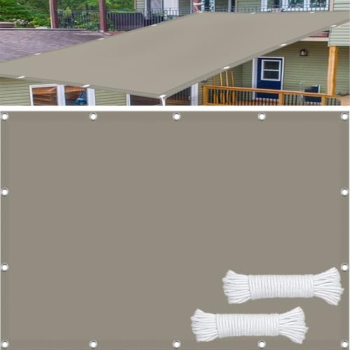 Sonnenschutz Sichtschutz 4 x 6.5 m UV-blockierend und wasserdicht, undurchsichtiges Sonnensegel mit Ösen für Garten Terrasse Pergola, Creme Sonnenschutz Sichtschutz 4 x 6.5 m UV-blockierend und wasserdicht, undurchsichtiges Sonnensegel mit Ösen für Garten Terrasse Pergola, Creme von Generisch