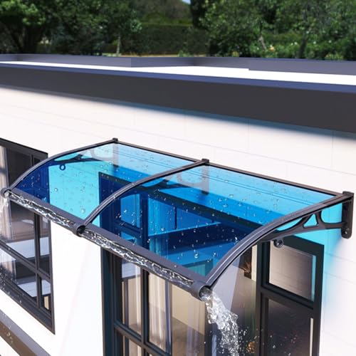 Sonnenschutz für Türen und Fenster, Polycarbonat-Markise mit Dachrinne, Vordertür, Festzelt, 50 x 100 cm, wetterfeste UV-Abschirmung von Generisch