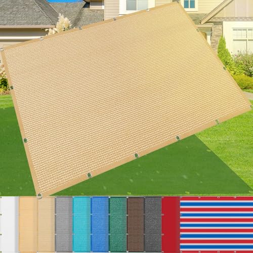 Sonnenschutznetz 185g/m² - 5m x 6m Schattenmarkise mit Ösen 95% UV-Blockierung - Ideal für Innenhöfe Gewächshäuser Pool Garten - Gelb von Generisch