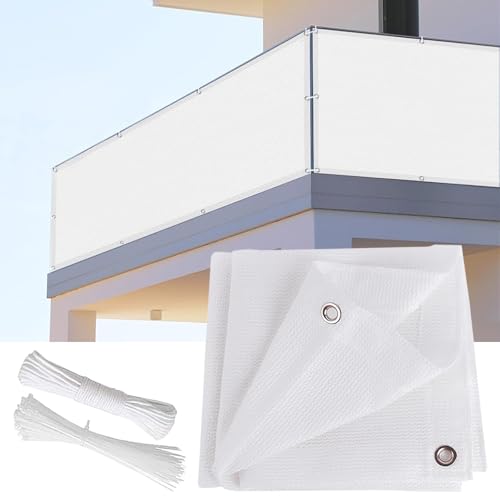 Sonnenschutznetz mit Ösen, UV-Block, 90 %, für Balkon, Terrasse, Garten, Gewächshaus, reißfeste Überdachung und Sichtschutz, 6 x 8 m, Weiß/Schwarz Sonnenschutznetz mit Ösen, UV-Block, 90 %, für Balkon, Terrasse, Garten, Gewächshaus, reißfeste Überdachung und Sichtschutz, 6 x 8 m, Weiß/Schwarz von Generisch