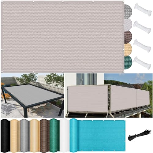 Sonnensegel, 9 x 9,8 m, UV-beständig und atmungsaktiv, rechteckig, mit Seil, für den Außenbereich, Garten, Terrasse, Party, Weiß, Schattenlösung für den Außenbereich Sonnensegel, 9 x 9,8 m, UV-beständig und atmungsaktiv, rechteckig, mit Seil, für den Außenbereich, Garten, Terrasse, Party, Weiß, Schattenlösung für den Außenbereich von Generisch