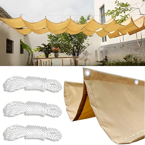 Sonnensegel, einziehbar, wasserdicht, für den Außenbereich, 95 % UV-Block, mit Seil, für Garten, Terrasse, Rasen, Party, 6 x 8 m Sonnensegel, einziehbar, wasserdicht, für den Außenbereich, 95 % UV-Block, mit Seil, für Garten, Terrasse, Rasen, Party, 6 x 8 m von Generisch