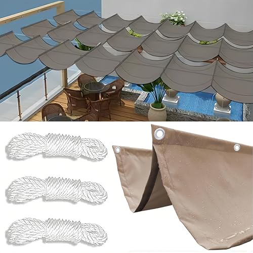 Sonnensegel, einziehbar, wasserdicht, für den Außenbereich, 95 % UV-Block, mit Seil, für Garten, Terrasse, Rasen, Party, 6 x 8 m Sonnensegel, einziehbar, wasserdicht, für den Außenbereich, 95 % UV-Block, mit Seil, für Garten, Terrasse, Rasen, Party, 6 x 8 m von Generisch