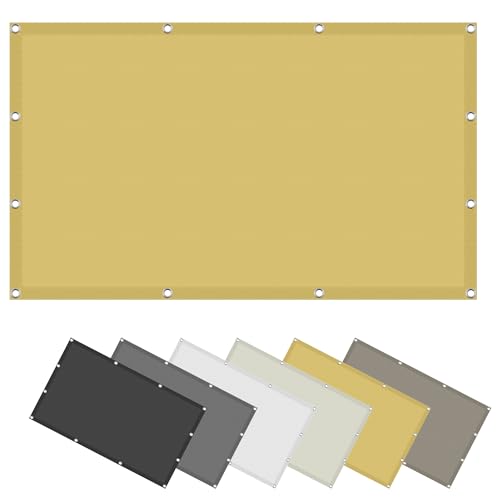 Sonnensegel, wasserdicht, rechteckig, 4,5 x 4,9 m, 98 % UV-Schutz, Terrassenüberdachung, Markise, Garten, Unterschlupf, cremefarben, 420D-Stoff für Hinterhofpartys Sonnensegel, wasserdicht, rechteckig, 4,5 x 4,9 m, 98 % UV-Schutz, Terrassenüberdachung, Markise, Garten, Unterschlupf, cremefarben, 420D-Stoff für Hinterhofpartys von Generisch