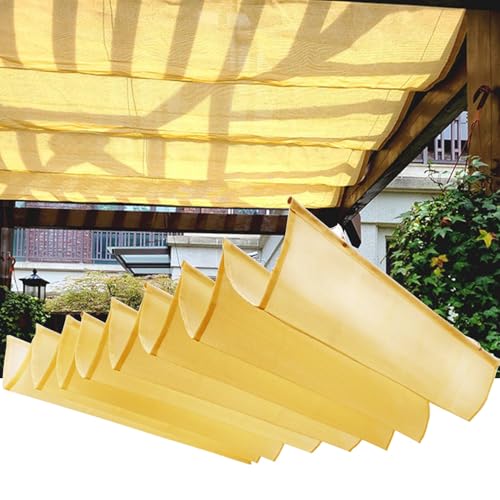 Sonnensegel Einziehbar Wasserdicht UV Schutz Regendicht für Outdoor Garten Balkon Terrasse Pergola Veranda Gelb 2x15m Sonnensegel von Generisch