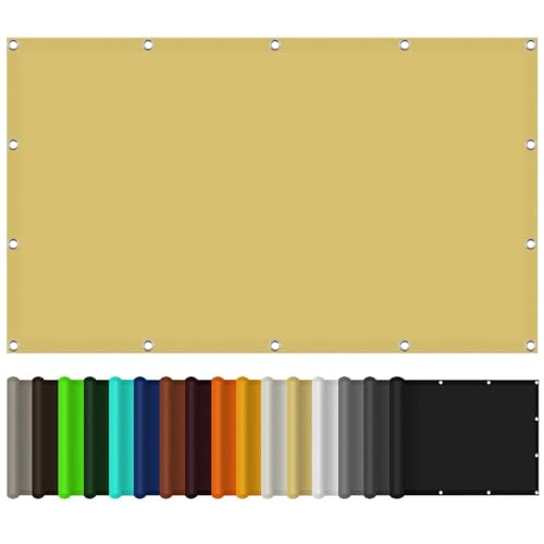Sonnensegel Rechteckig 3,5 x 7 m - UV-Schutz Reißfest Wetterfest Balkonüberdachung mit Ösen & Seilen für Garten Terrasse Pergola - Sandgelb Sonnensegel Rechteckig 3,5 x 7 m - UV-Schutz Reißfest Wetterfest Balkonüberdachung mit Ösen & Seilen für Garten Terrasse Pergola - Sandgelb von Generisch