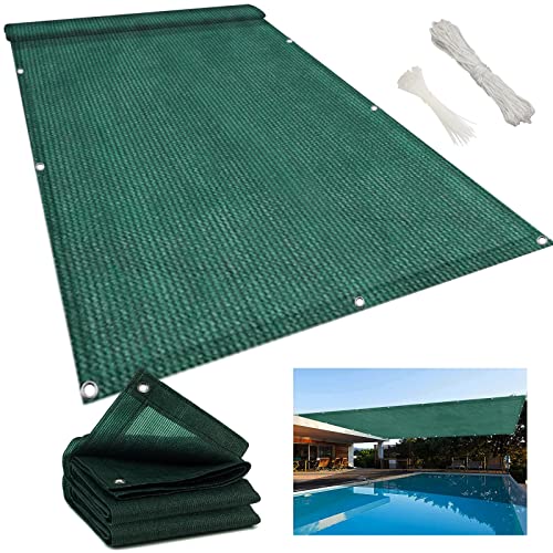 Sonnensegel für den Außenbereich, 2,2 x 2,5 m, Whirlpool-Unterschlupf, Sonnensegel mit Löchern und Kabelbindern für Rasen und Terrasse, Dunkelgrün, Sonnenschutz für den Außenbereich von Generisch