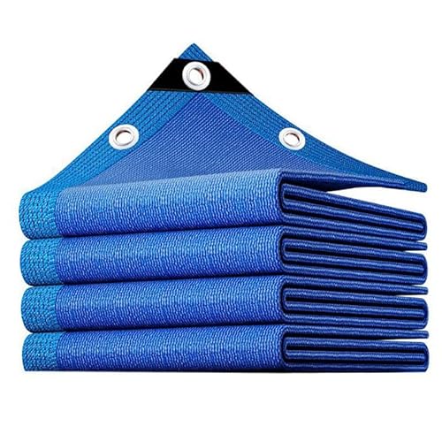 Sonnensegel für den Außenbereich, 9 x 9 m, UV-Schutz, für Garten, Terrasse, Gewächshaus, Hühnerstall, langlebiges Schattennetz für Pflanzen und Außenbereiche, Blau von Generisch