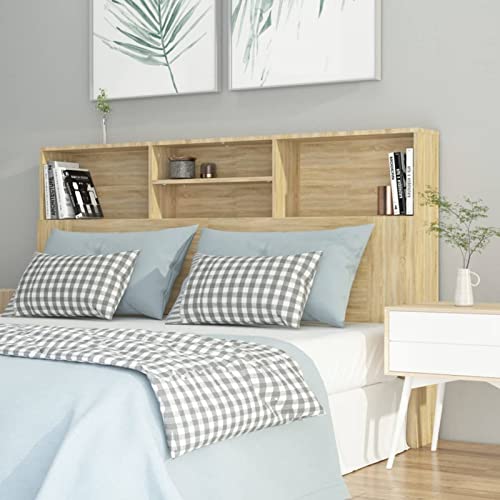 Sonoma Nachtschrank aus Eichenholz mit Ausstellungsregal und Aufbewahrung, Kopfteil aus Holz, Zubehör, 160 x 19 x 103,5 cm, Schlafzimmermöbel, stilvolles Bücherregal für nized Living von Generisch