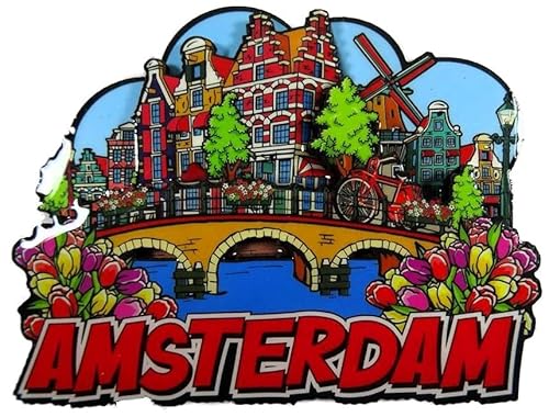 Souvenir Magnet Amsterdam 10 x 8 x 1 cm Gracht Windmühle Fahrrad Tulpen Deko GMTX 12079 Souvenir Magnet Amsterdam 10 x 8 x 1 cm Gracht Windmühle Fahrrad Tulpen Deko GMTX 12079 von Generisch