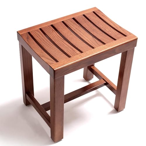 Spa-Bank aus Holz mit Ablage, 42 x 28 x 33 cm, rutschfeste Fußstütze für Badezimmer, wasserdichter Sitz aus Massivholz, perfekt für Entspannung und Nization von Generisch