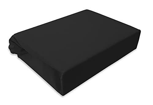 Spannbettlaken FÜR Kinder Kinderbett Kinderbettlaken Jersey 60x120 70x140 80x160 Top Qualität Hohe Gewicht 180g/m2 (Schwarz, 80x160) von Generisch