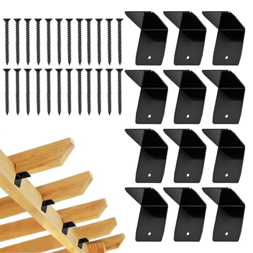 Sparrenverbinder | 12 Stück Verzinkte Stahl Dachträger Halterungen Für Holz Balken - Schwarze Hochbelastbare Dachverbinder Hardware für Pergola Pavillon Geländer Decke Schuppen Balken Sparrenverbinder | 12 Stück Verzinkte Stahl Dachträger Halterungen Für Holz Balken - Schwarze Hochbelastbare Dachverbinder Hardware für Pergola Pavillon Geländer Decke Schuppen Balken von Generisch
