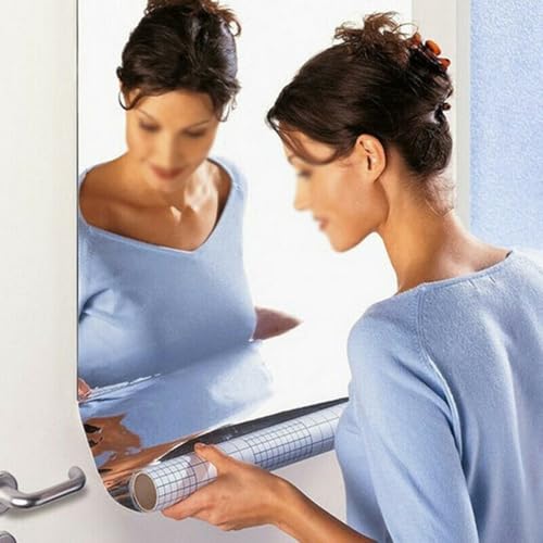 Spiegel-Wandaufkleber, selbstklebende reflektierende Fliesen für Badezimmer-Dekoration, Heimdekoration, DIY, silberfarbene Acryl-Aufkleber, wasserdicht, Raumausdehnungseffekt, 40 x 100 cm (40 x 100 cm Spiegel-Wandaufkleber, selbstklebende reflektierende Fliesen für Badezimmer-Dekoration, Heimdekoration, DIY, silberfarbene Acryl-Aufkleber, wasserdicht, Raumausdehnungseffekt, 40 x 100 cm (40 x 100 cm von Generisch