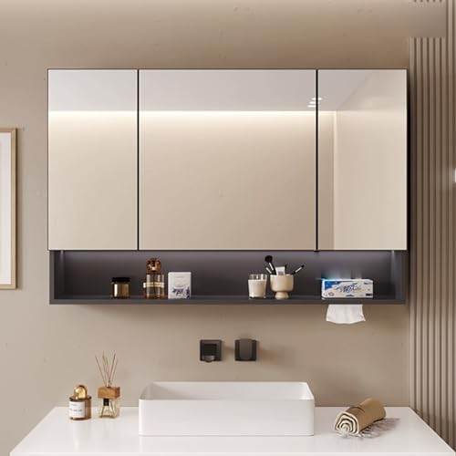 Spiegel mit Medizinschrank, stufenloses Dimmen, Schminkspiegel, Badezimmer, Medizinschrank mit Spiegel und LED-Lichtern, Medizinschrank, Smart-Touch-Schalter, Badezimmerspiegel mit Spiegel mit Medizinschrank, stufenloses Dimmen, Schminkspiegel, Badezimmer, Medizinschrank mit Spiegel und LED-Lichtern, Medizinschrank, Smart-Touch-Schalter, Badezimmerspiegel mit von Generisch