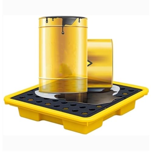 Spill Containment Palette, Modulares Auslaufsicheres Tablett mit Ablauf für Öl- und Chemikalienlagerung, industrielle Trommelsicherheitsplattform von Generisch