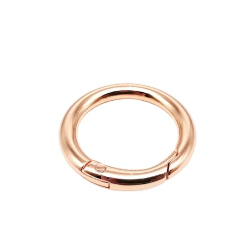 Spring Gate O Ring Openable Leather Bag Belt Strap Buckle Keyring Luggage Pendant Dog Chain Snap Clasp Clip Hook 5pcs(Rose gold,Inner diameter 32mm) von Generisch