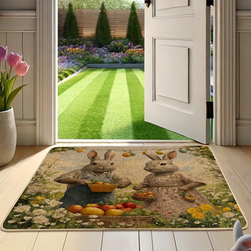 Spring Rabbit Fußmatte Vintage Bunny Outdoor & Indoor Welcome Mat Garden Decor Rutschfeste und wasserdichte Haustürmatte, leicht zu reinigen, 73,2 x 43,2 cm Spring Rabbit Fußmatte Vintage Bunny Outdoor & Indoor Welcome Mat Garden Decor Rutschfeste und wasserdichte Haustürmatte, leicht zu reinigen, 73,2 x 43,2 cm von Generisch