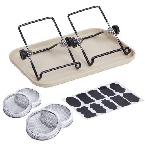 Sprossenglas – 2pcs Komplettes Bio Sprossen Anzuchtset | Enthält Keimglas | Sprossen-Keimungssets Geeignet Für Frische Küchenkräuter, Gesunde Ernährung Und Nachhaltige Eigenanzucht Zuhause von Generisch