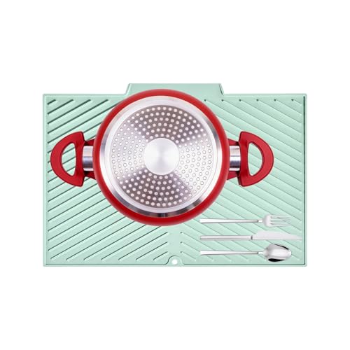 Spültuch Untersetzer | Klappbare Topflappen - 38x25 cm rutschfeste Silikon Matte für Besteck Töpfe Schüsseln von Generisch