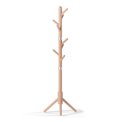 Stabile Garderobenleiste aus Holz mit 8 Haken für Flur, Eingangsbereich, Schlafzimmer oder Büro - Platzsparender Kleider- und Hutständer von Generisch