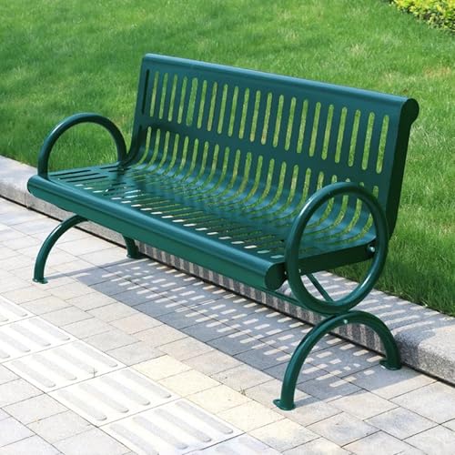 Stabile Metall-Gartenbank mit Rückenlehne und Armlehnen, wetterfest, für den Außenbereich, Terrassenmöbel für Hof, Rasen, Eingang, Deck, 150 cm, grüner Bankstuhl Stabile Metall-Gartenbank mit Rückenlehne und Armlehnen, wetterfest, für den Außenbereich, Terrassenmöbel für Hof, Rasen, Eingang, Deck, 150 cm, grüner Bankstuhl von Generisch