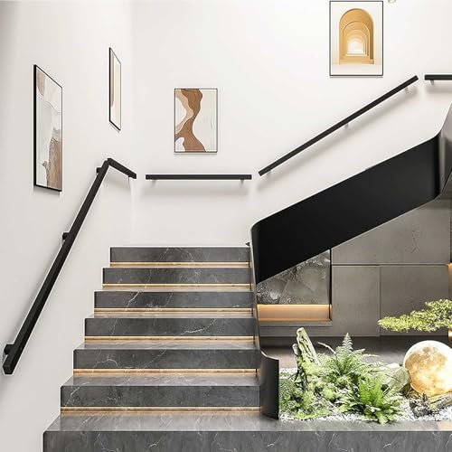 Stabile Metalltreppe zur Wandmontage, rutschfest, quadratisches Rohr, Sicherheitsgeländer für Außentreppen, Industrie-Stil, 30 cm - 600 cm, verstellbar Stabile Metalltreppe zur Wandmontage, rutschfest, quadratisches Rohr, Sicherheitsgeländer für Außentreppen, Industrie-Stil, 30 cm - 600 cm, verstellbar von Generisch