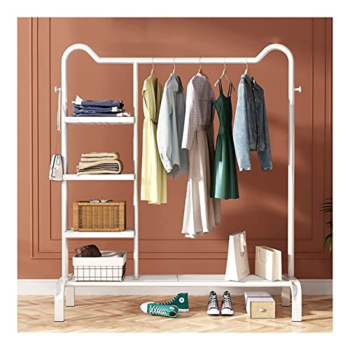 Stabiler Metall-Kleiderständer mit Schuhregal und Bodenaufbewahrung, freistehender Kleiderbügel, 130 cm, modernes Design, Weiß Stabiler Metall-Kleiderständer mit Schuhregal und Bodenaufbewahrung, freistehender Kleiderbügel, 130 cm, modernes Design, Weiß von Generisch