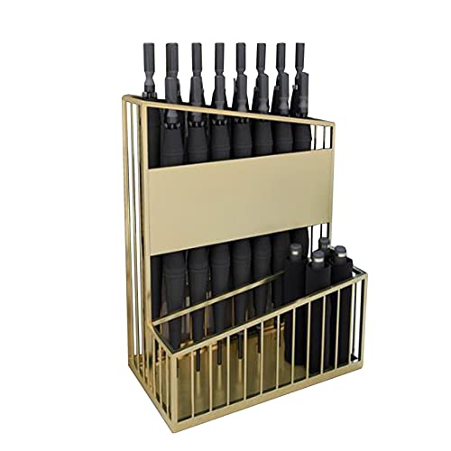 Stabiler und stilvoller Schirmständer – hält Regenschirme, ideal für Hotels, Büros, Banken, Schulen – kompakte Größe 36 x 25 x 50 cm, langlebiges und modernes Design (Gold, 36 x 25 x 50 cm) von Generisch