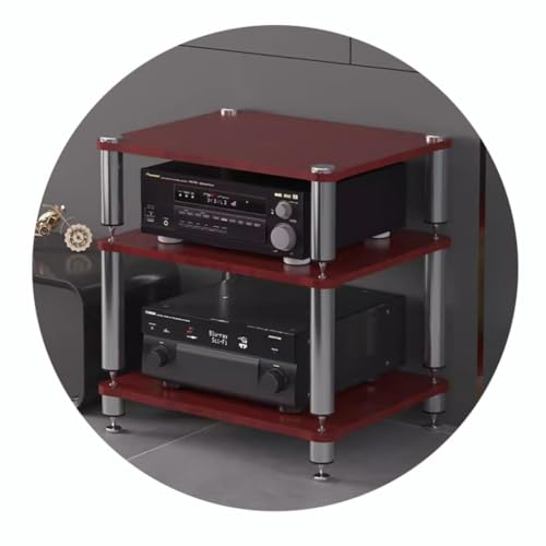 Stabiles AV-Regal mit stoßdämpfenden Füßen für sichere Aufbewahrung von Audio-Video-Komponenten, ideal für HIFI-Racks und Plattenspieler-Ständer von Generisch