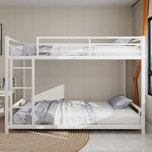 Stabiles Metall-Etagenbett mit 2 Einzelbetten & Sicherheitsgeländer – Platzsparend, geräuscharm, 200kg Tragkraft pro Ebene, einfacher Aufbau von Generisch