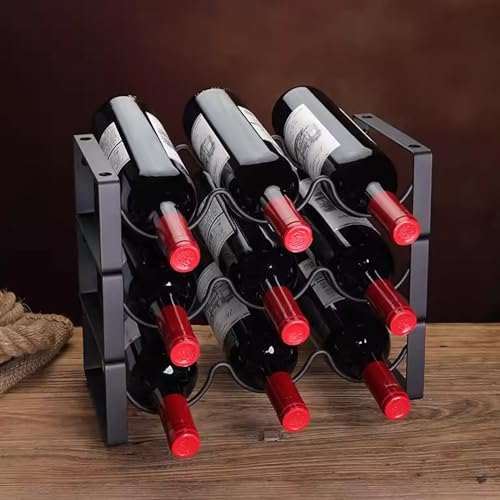Stabiles Weinregal für Küche oder Bar – Aufbewahrungsbox für Arbeitsplatte und Schrank, hält Weinflaschen, platzsparendes Design für Theken, Regale oder Schränke (33 x 10 x 16 cm (L x B x H) von Generisch