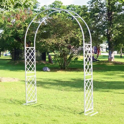 Stahl Gartenlaube Bogen mit Sockel 200 180 240 260 310 330, Stabile Kletterpflanze Rankhilfe Rostfrei Pergola Ständer Laube für Outdoor Terrasse Rasen Dekorationen von Generisch