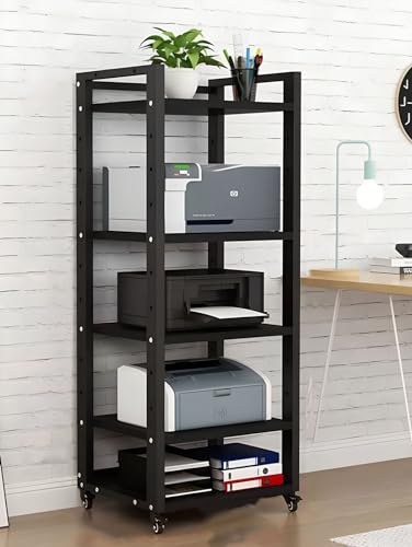 Stand Heavy Duty Audio Equipment Rack 4 to 7 Layers with Wheels, Modern Design Media Storage Cabinet for Home von Generisch