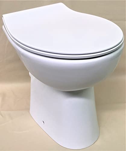 Stand Wc 6cm erhöht SPÜLRANDLOS Toilette Tiefspüler Deckel Beschichtung von Generisch