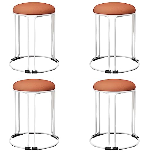 Stapelbare, runde Barhocker aus Metall, Schwarz, 4 Stück, rutschfeste Fußmatte, rückenfreies Design, platzsparende Esszimmerstühle für Küche, Wohnzimmer, Büro von Generisch